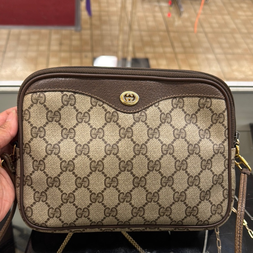 Gucci Brown and Tan Crossbody Bag